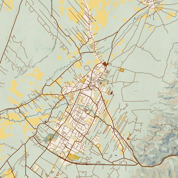 JACE.design - Wholesale Art Print - Taos NM Map Print Woodblock4