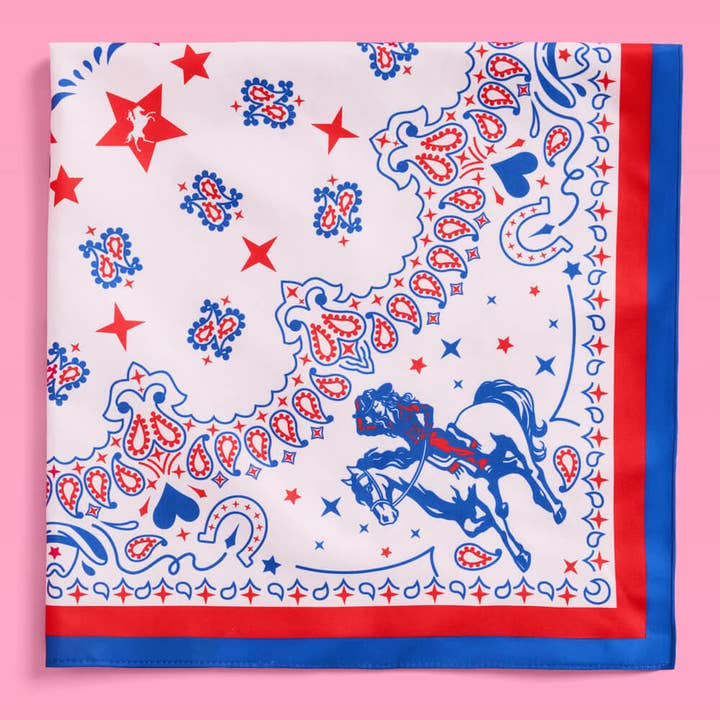 xo, Fetti - Wholesale Bandana - Women's - American Girl Bandana - red white and blue bandana, USA, Cowboy, 4th July4