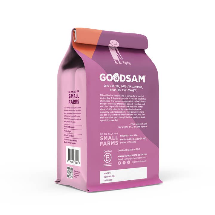 GoodSAM Foods - Wholesale Coffee Beans - Whole Bean, Med Roast Brave Day Coffee, 12oz