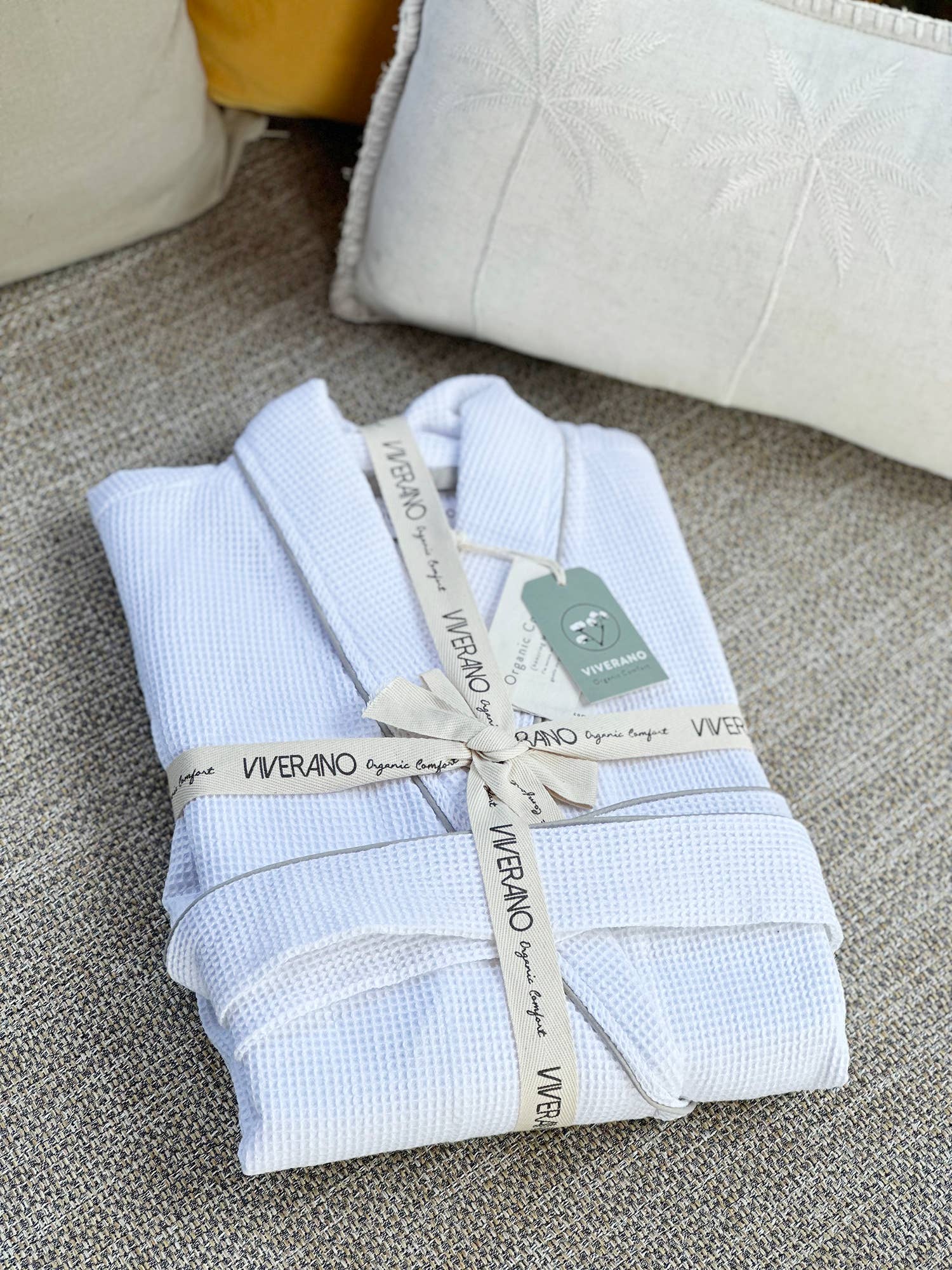 Viverano Organics - Vente Peignoir – homme - Peignoir de spa et de bain en tissu gaufré biologique pour hommes (2 couleurs)11