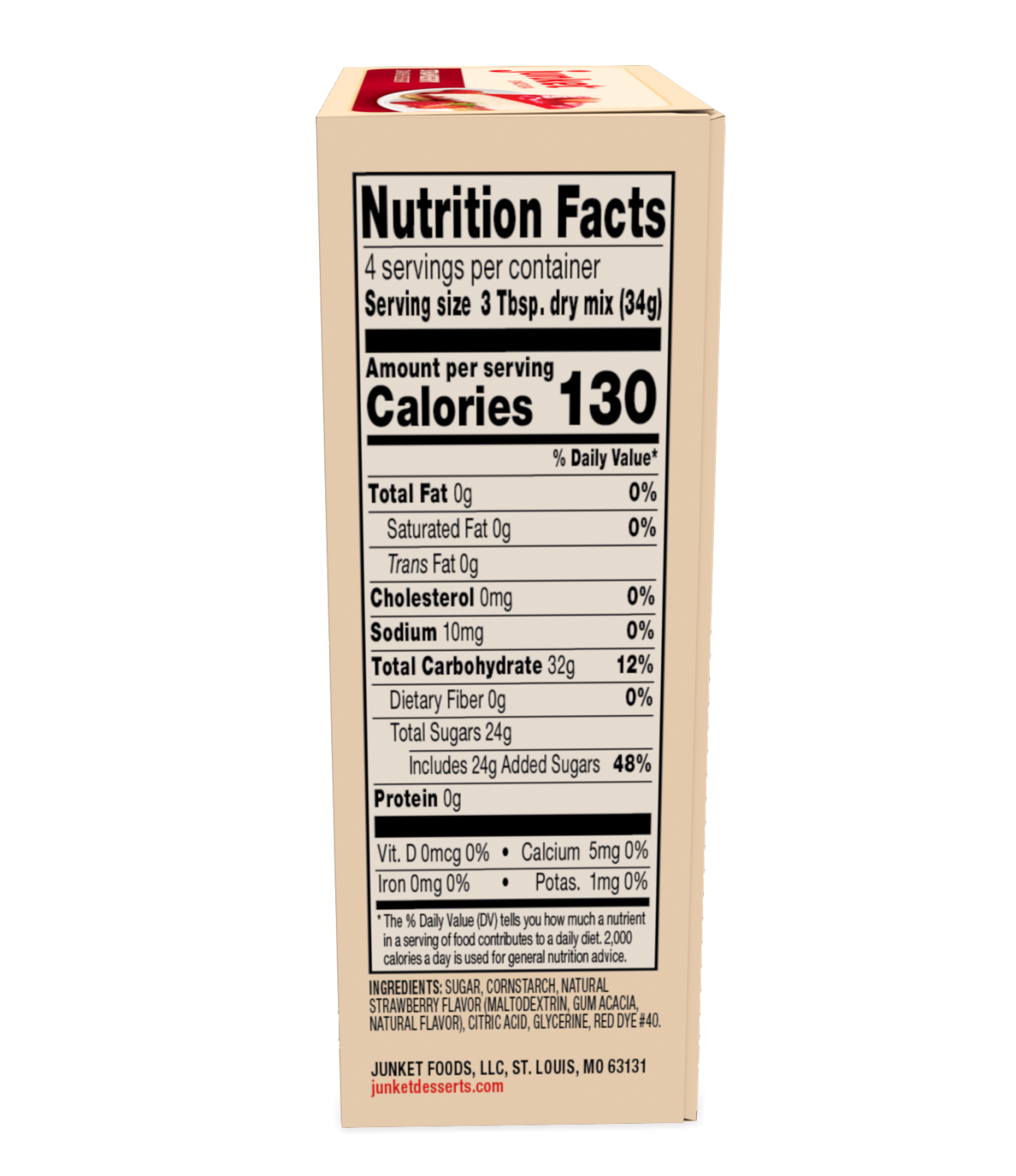 Junket Desserts - Wholesale Pudding - Strawberry Deens dessert (geval van 12)2