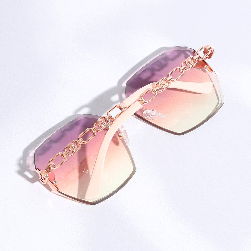  ASSORTED COLOR Hexagon Lenses Linked Design Legs Sunglasses for wholesale on Faire16