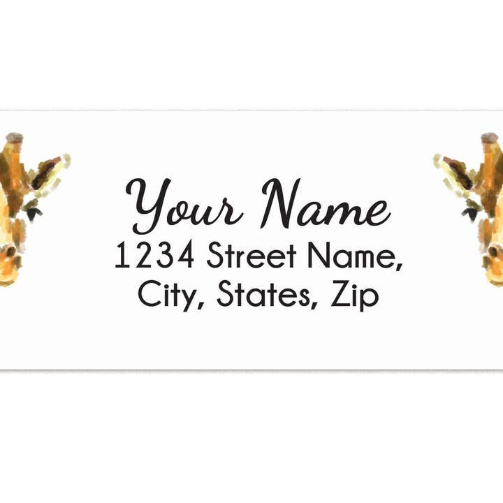 Giraffe Personalized Address Label for wholesale by Triple Studio