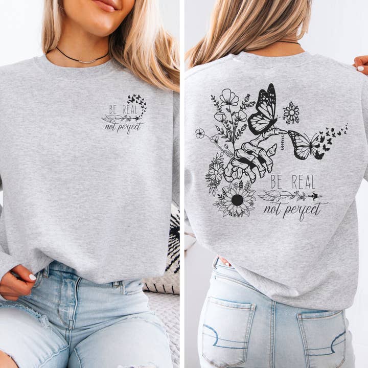 Be Real Crewneck Sweatshirt for engroshandel hos ChubbyBubbyBear