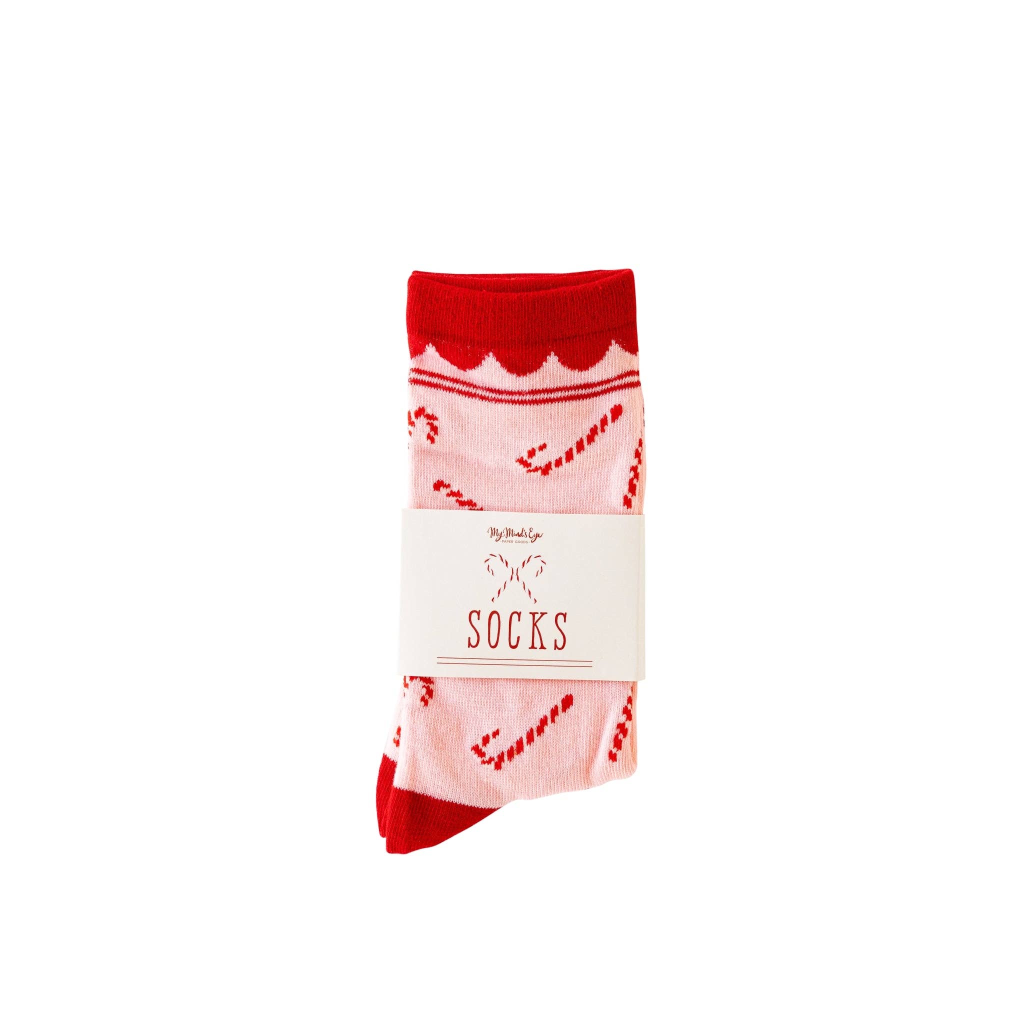 My Mind’s Eye - Vente Chaussettes – unisexe - WHM1052 - Chaussettes festives rouges à motifs cannes de bonbon Whimsy Santa2