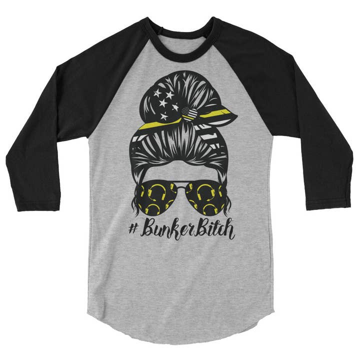 Bunker Bitch Messy Bun 911 Dispatcher Raglan pour la vente par BreakOut Outfitters