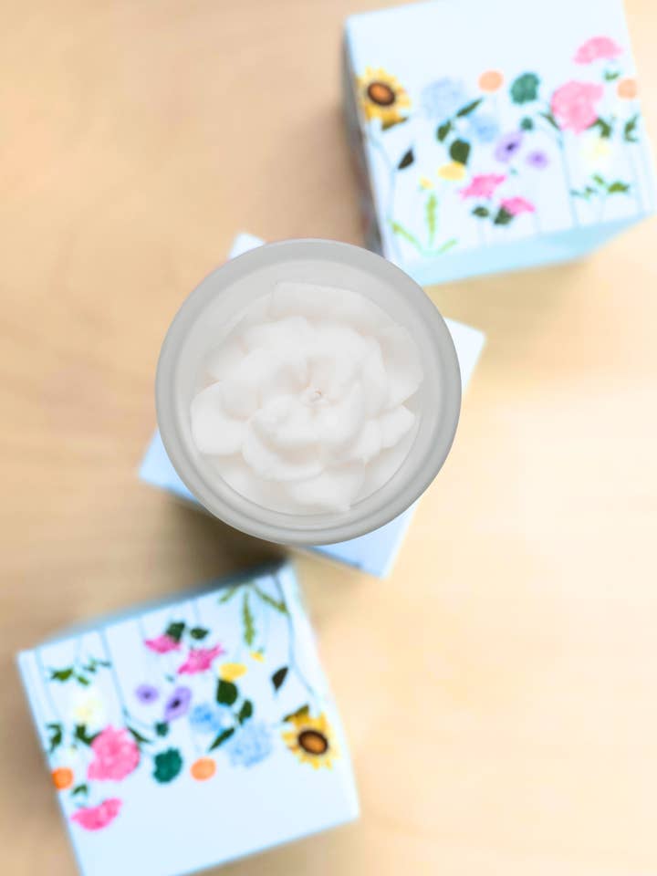 Gardenia Flower Candle - Eco-Friendly Candle-multiple sizes for wholesale by Multifaceted™ Artisan Candles