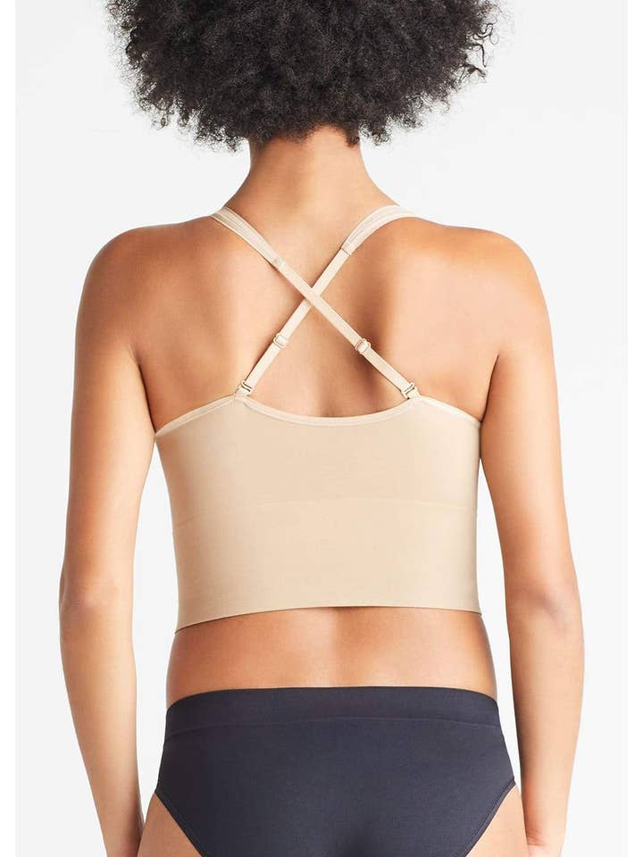 Almond Claudia Longline Bra Top w/ Removable Pads for wholesale on Faire