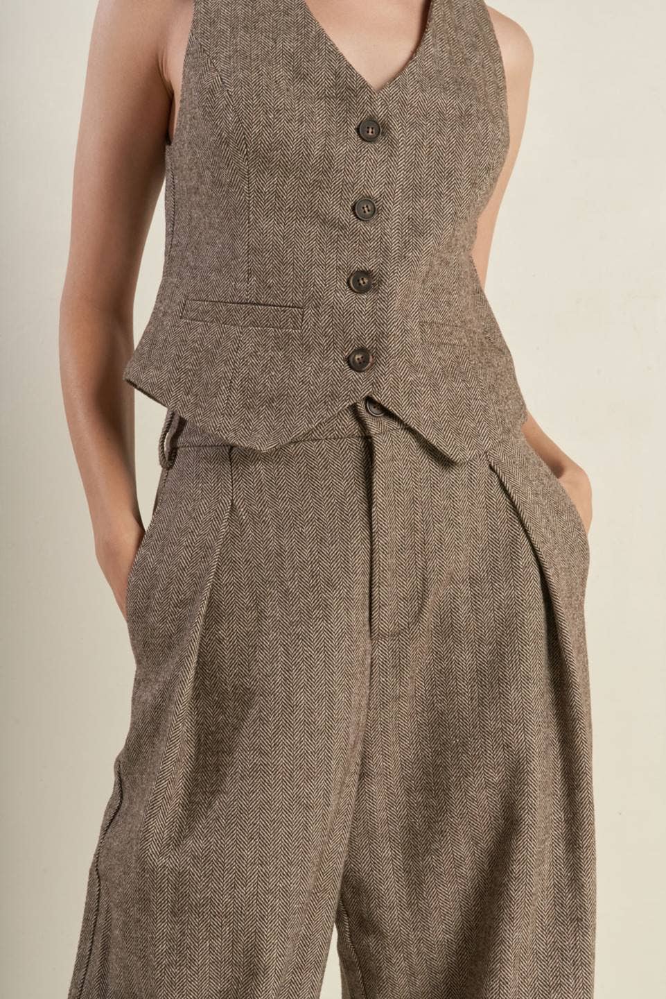 Brown A woolen pant - FP1253 for wholesale on Faire2