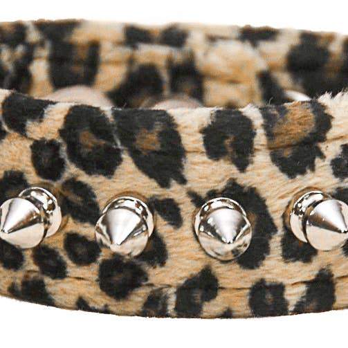 Funk Plus - Wholesale Bangle Bracelet - BC203LEO ASSORTED LEOPARD 1 ROW SPIKE BRACELET