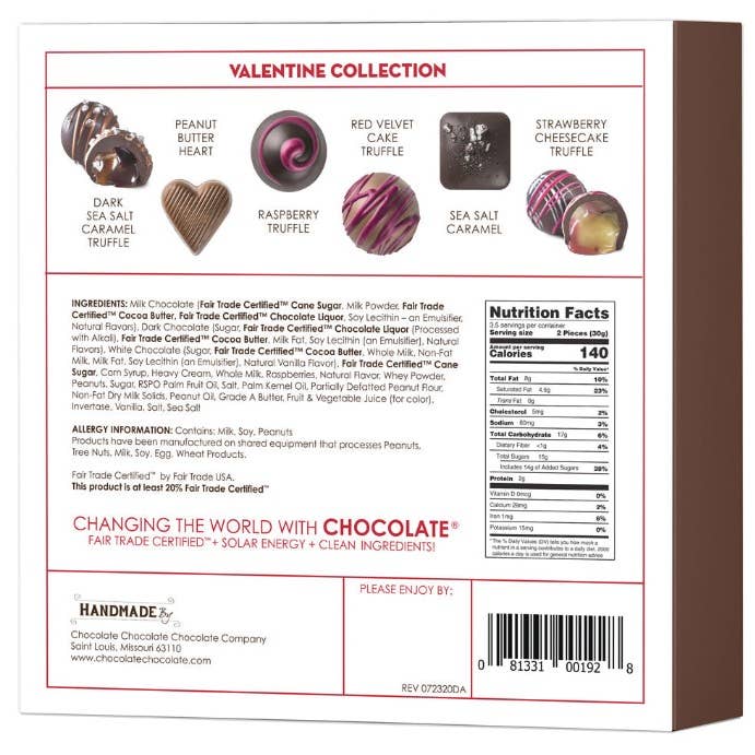 Chocolate Chocolate Chocolate Company - Wholesale Chocolate Box - 7 PC Valentine's Day Collection Truffles (3.5 OZ) - CASE/12