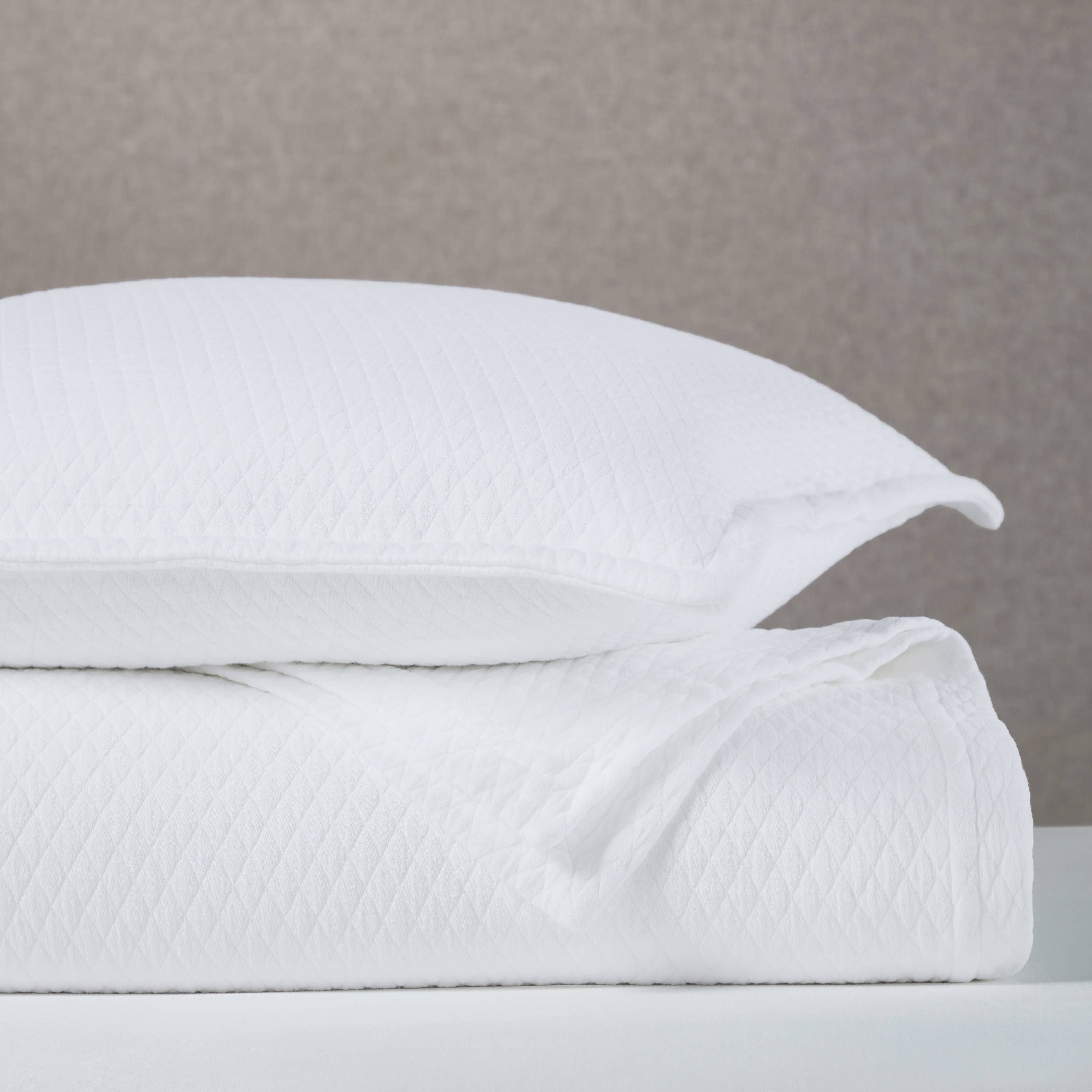 India's Heritage - Wholesale Coverlet - Diamond Cotton Coverlet, White3