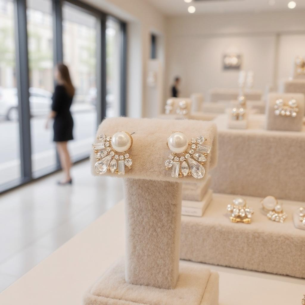 Athena Bridal Jewellery – wholesale Stud/post earrings – ATHENA COLLECTION - GATSBY INSPIRED STUD EARRINGS - CZER880 1