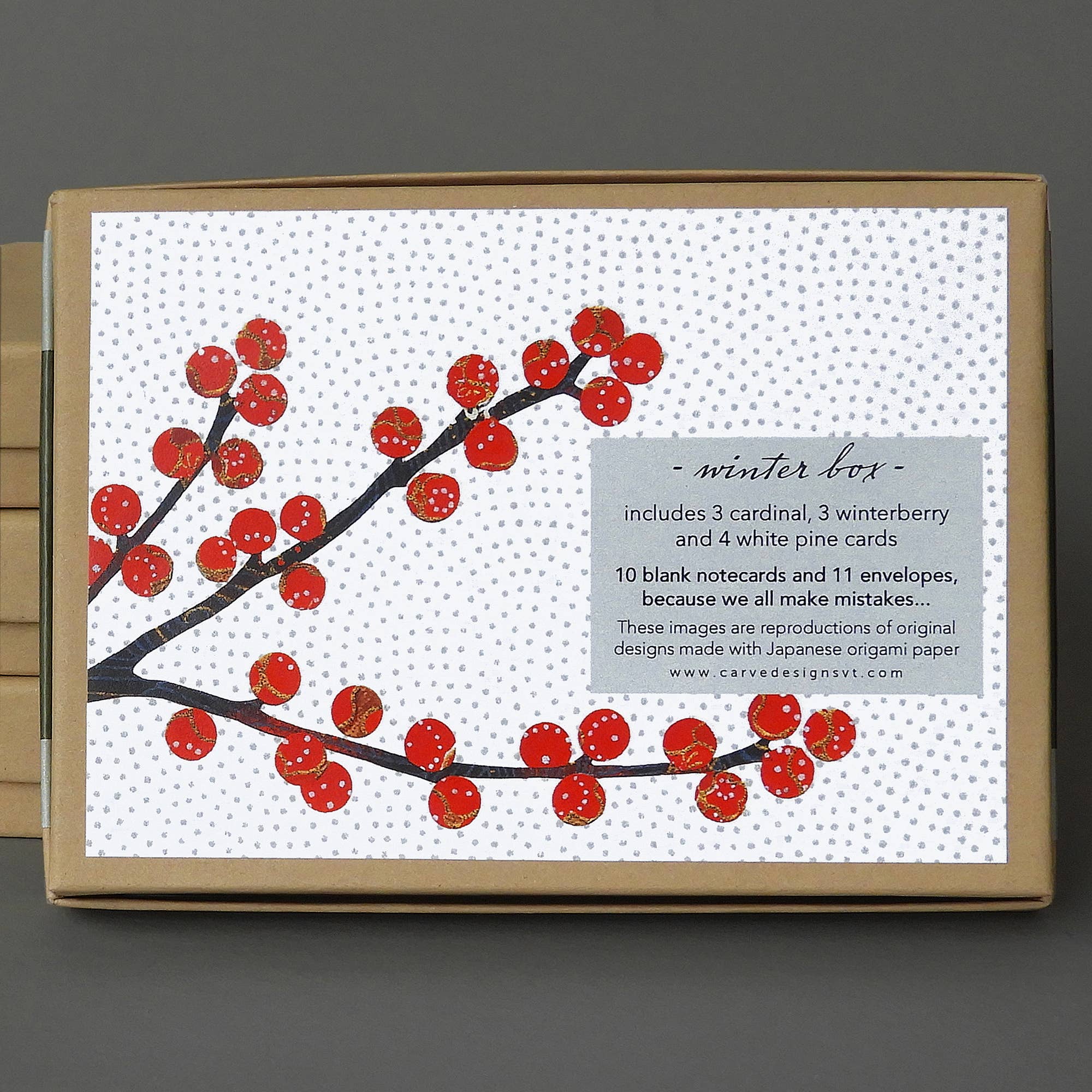 Carve Designs - Wholesale Stationery/Notecard Set - Winter Box: A mixed box of 10 blank notecards 1