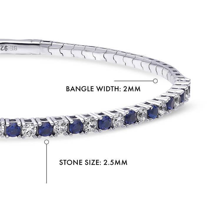 BERRICLE - Wholesale Bangle Bracelet - BERRICLE Sterling Silver Flexible CZ Bangle, 2-Piece Set11