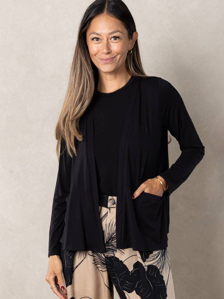 Sandy Cardigan (Black) for wholesale by Ten Tomorrow