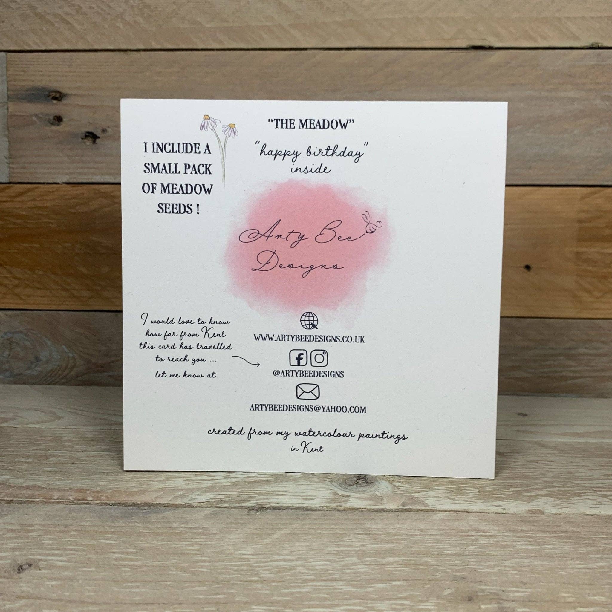 Arty Bee Designs - Wholesale Birthday card - Meadow Seeded Birthday Card3