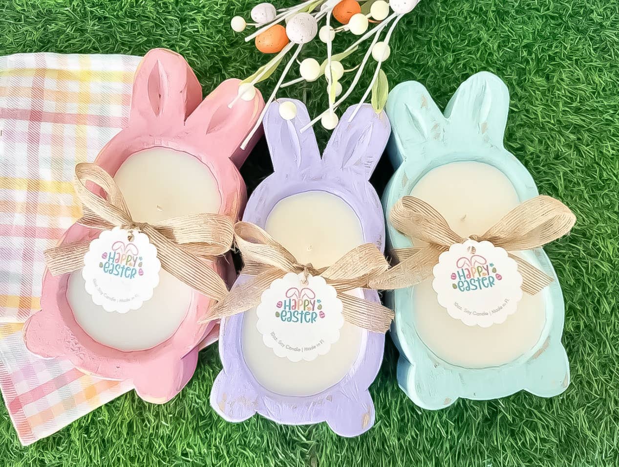 Spirit Glow Home & Body Essentials - Wholesale Jar/Filled Candle - *NEW* Easter Bunny Dough Bowl Candles - PINK1