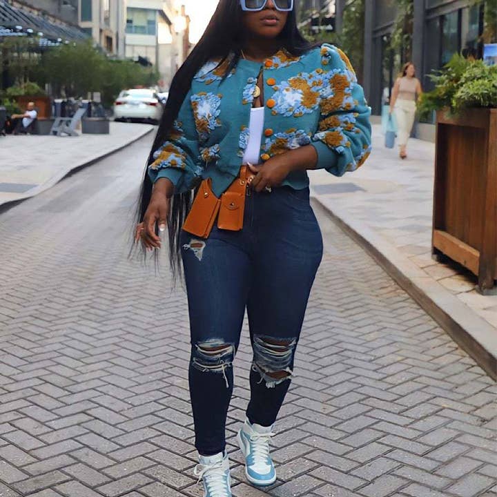 ACCITY - Wholesale Cardigan - Women's - Vintage Floral Knit Cardigan Jacket for Women_CWOCO009419