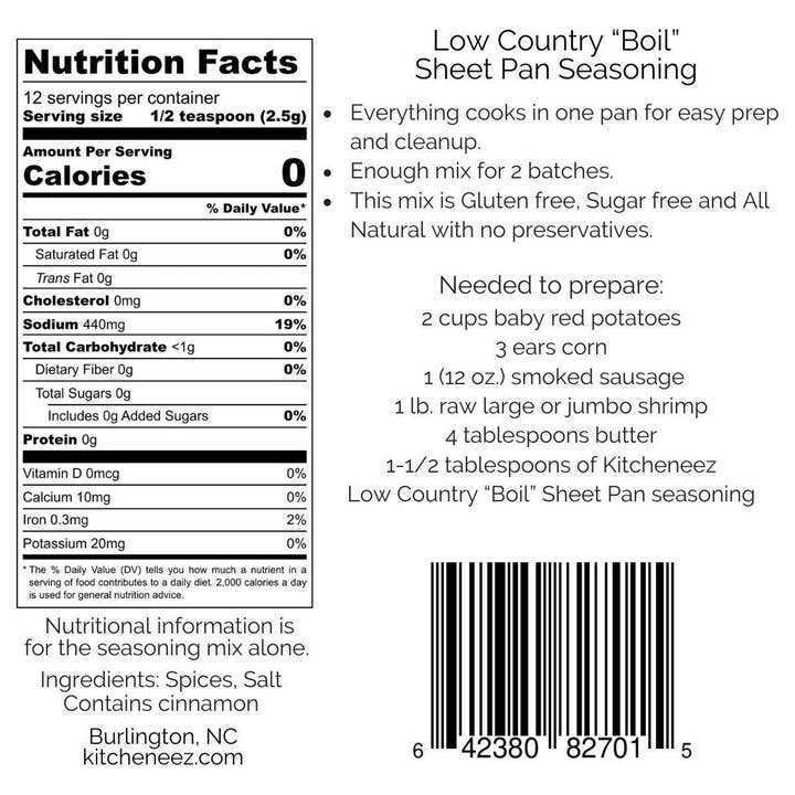 Kitcheneez Mixes & More! - Wholesale Dried Spice Mix - Low Country "Boil" Sheet Pan Spice Seasoning mix2