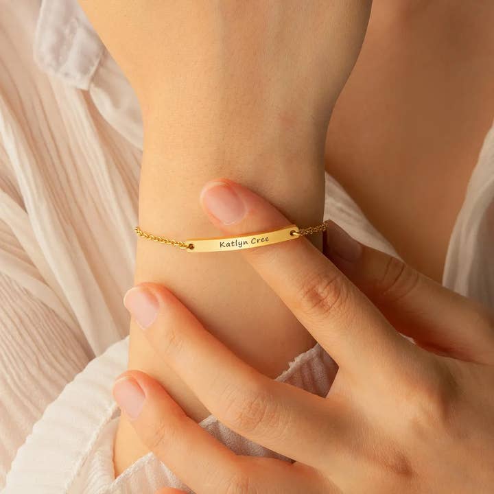 Anavia - Wholesale Charm/Dangle Bracelet - Custom Bar Name Bracelet - Mother's Day Jewelry Gift for Mom