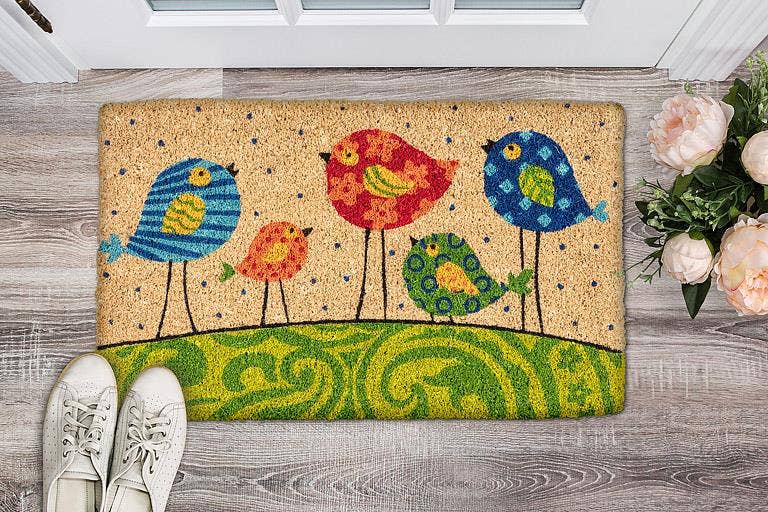 Abbott – wholesale Door mat – Colourful Birds Doormat-18x30"L1