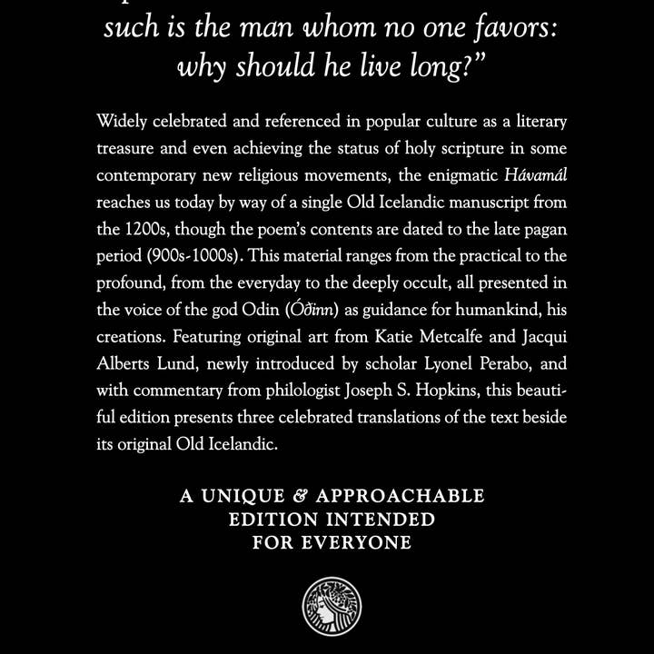 Hyldyr - Wholesale Poetry & Drama - The Comparative Hávamál10