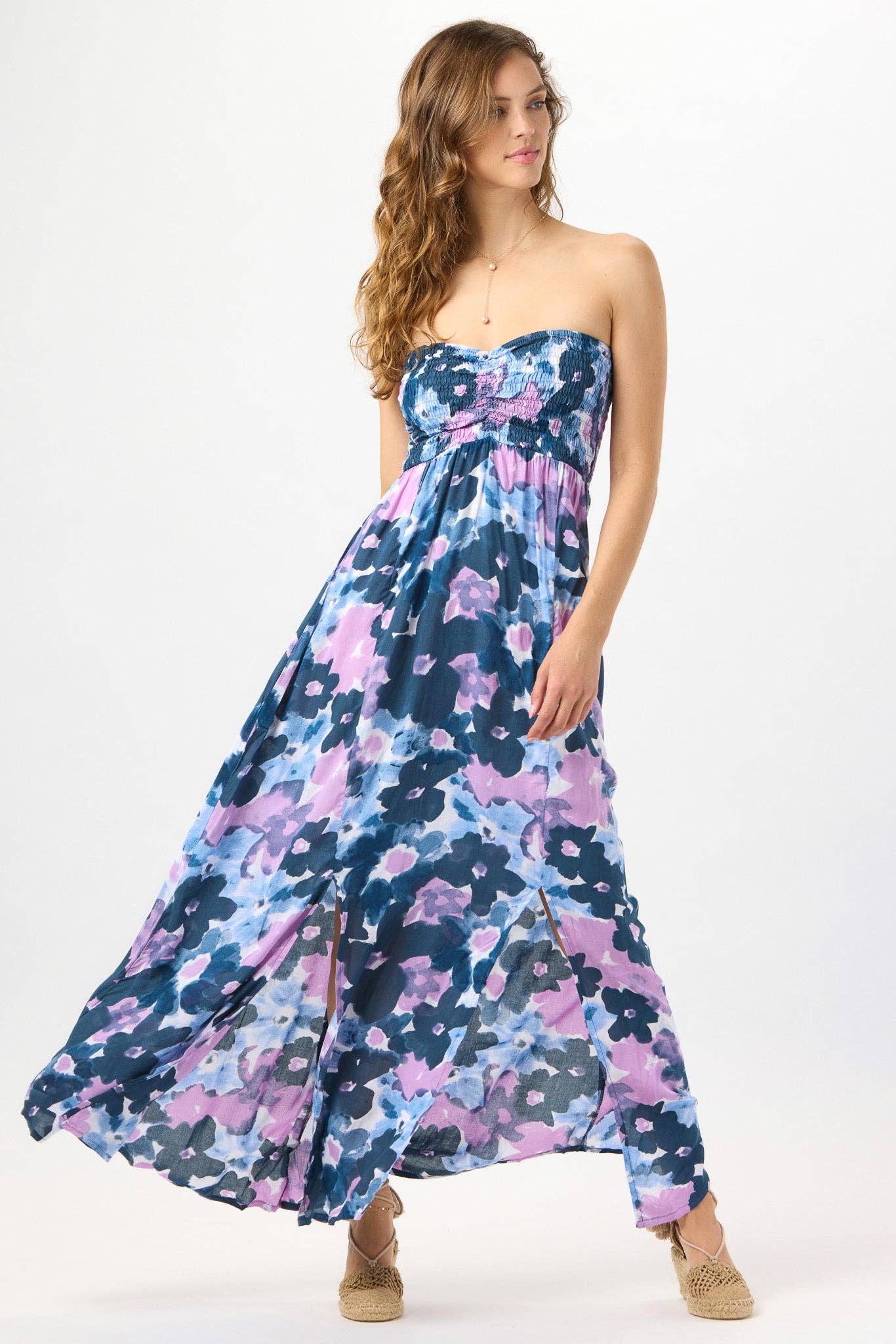 Watercolor Dreams Navy Emilia Maxi Dress for wholesale on Faire0