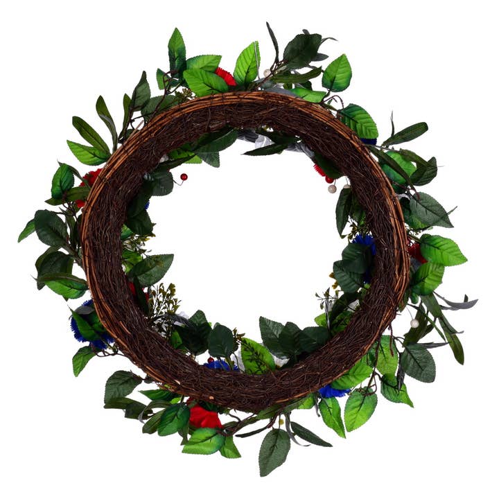 Vickerman 22" Red White Blue Floral Wreath for wholesale on Faire