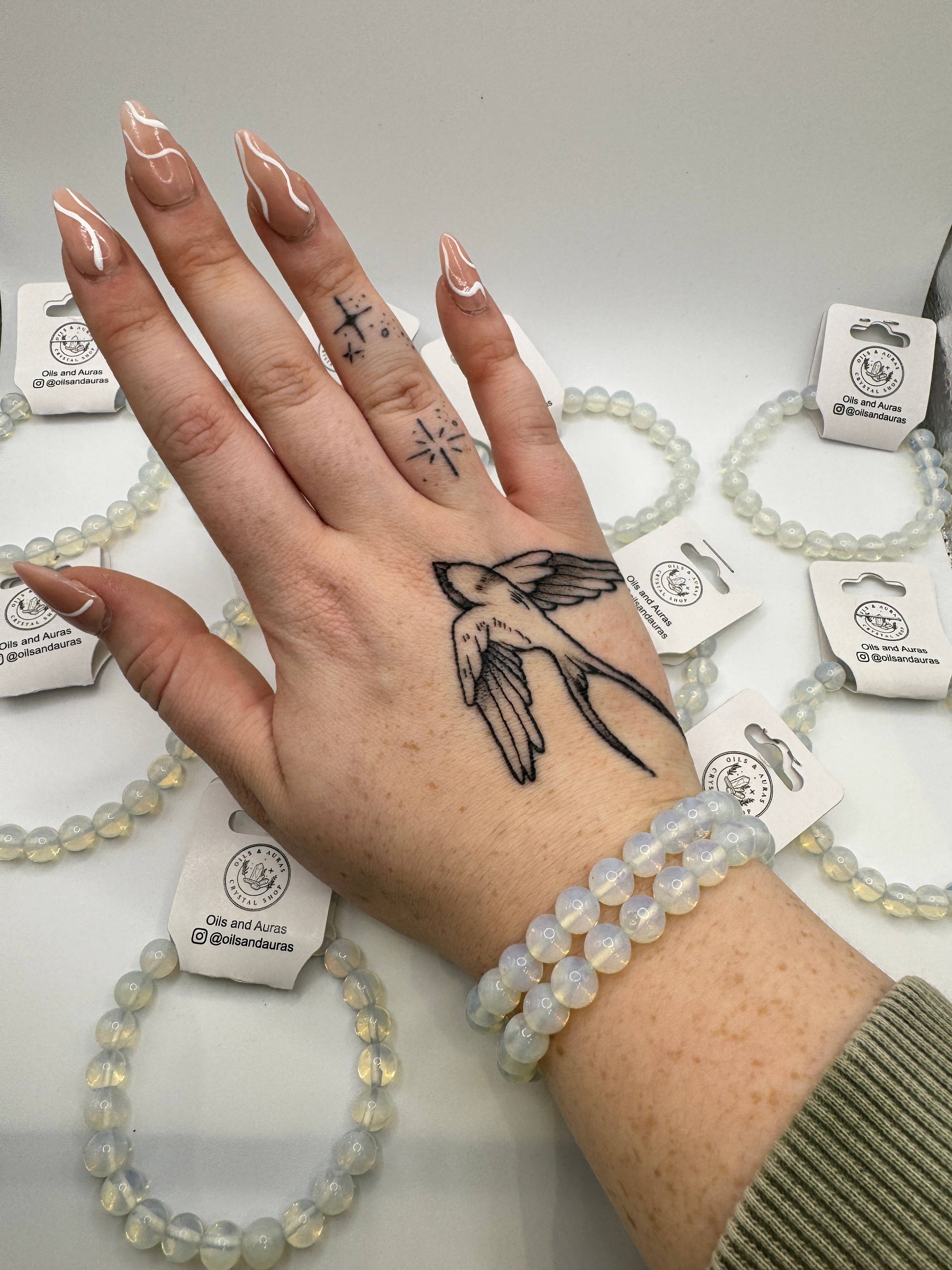 Oils and Auras - Wholesale Beaded Bracelet - Opalite Crystal Bracelet0