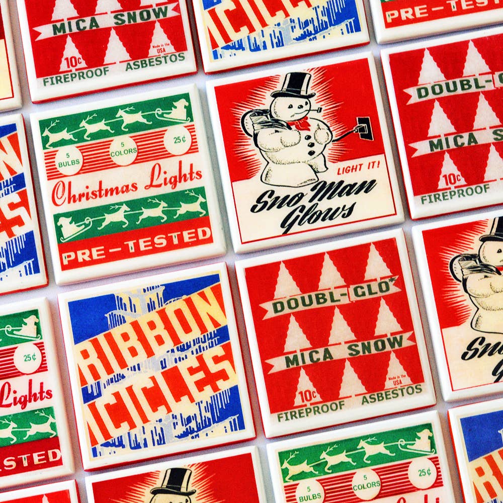 Cheltenham Road – Base de copos por atacado – Conjunto vintage de porta-copos de Natal1