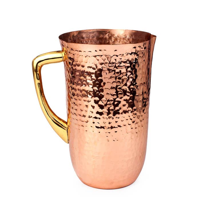 Pitcher: 2 Quart Hammered Finish Pitcher for Moscow Mules for wholesale by Copper Mug Company