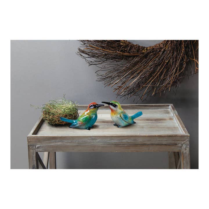 Manual Woodworkers and Weavers, Inc. - Wholesale Decorative Figurine - Just The Two Of Us Polystone Hummingbirds S/2