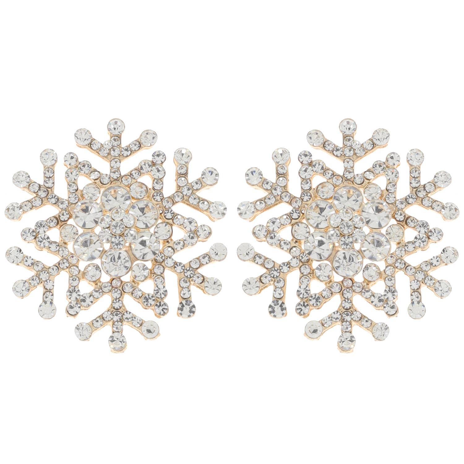 SP Sophia Collection - Wholesale Stud/Post Earrings - Christmas Crystal Snowflake Stud Earrings 2