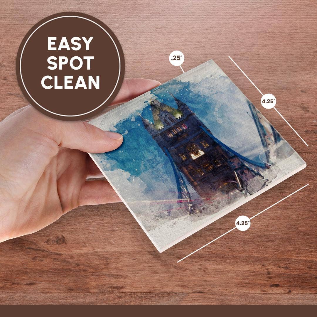 3dRose - Wholesale Coasters - 3dRose, Image Of Watercolor London Bridge Art, Coaster6