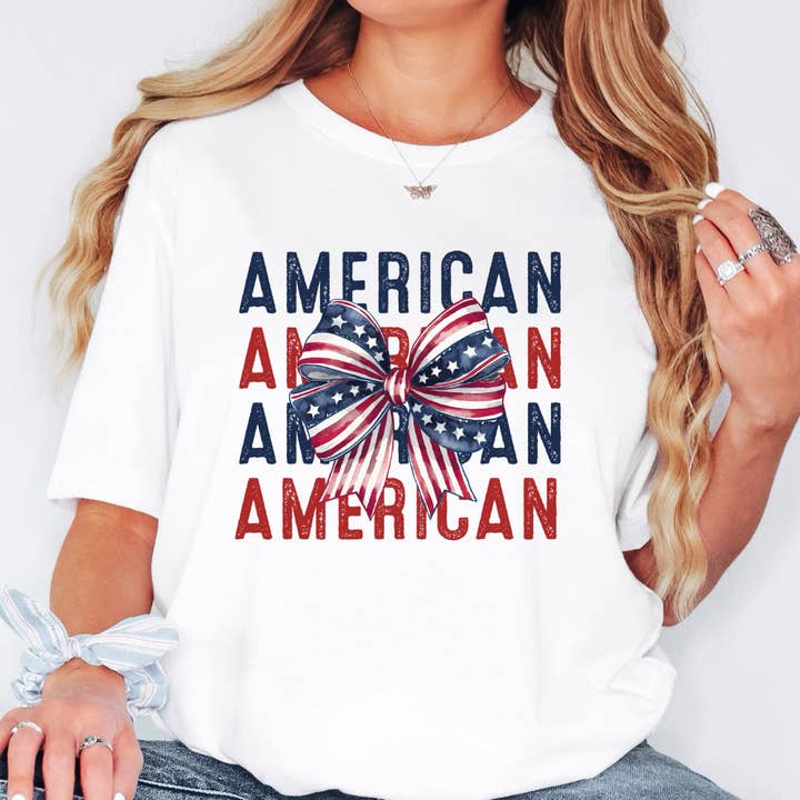 America USA 1776 4th of July Graphic Tee for wholesale by Happy Mail Wholesale