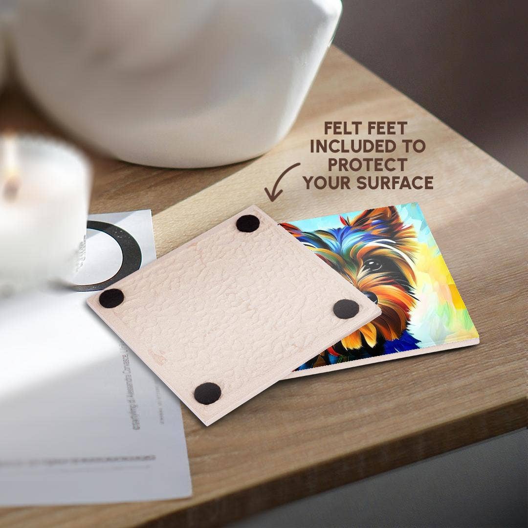 3dRose - Wholesale Coasters - 3dRose, Yorkshire Terrier dog portrait. Digital art gift for the breed lovers, Coaster3