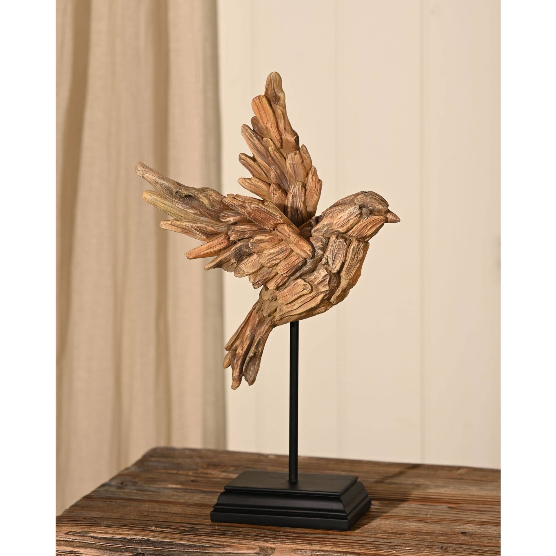 WIDDOP and Co. - Wholesale Decorative Figurine - Naturecraft Resin Driftwood Collection Bird in Flight on Stand Figurine0