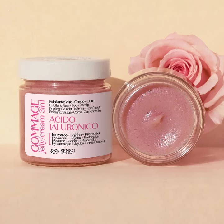 Gommage Jelly Cream HYALURONSÄURE - 3 in 1 Gesicht und Körper für den Großhandel von SENSO NATURALE