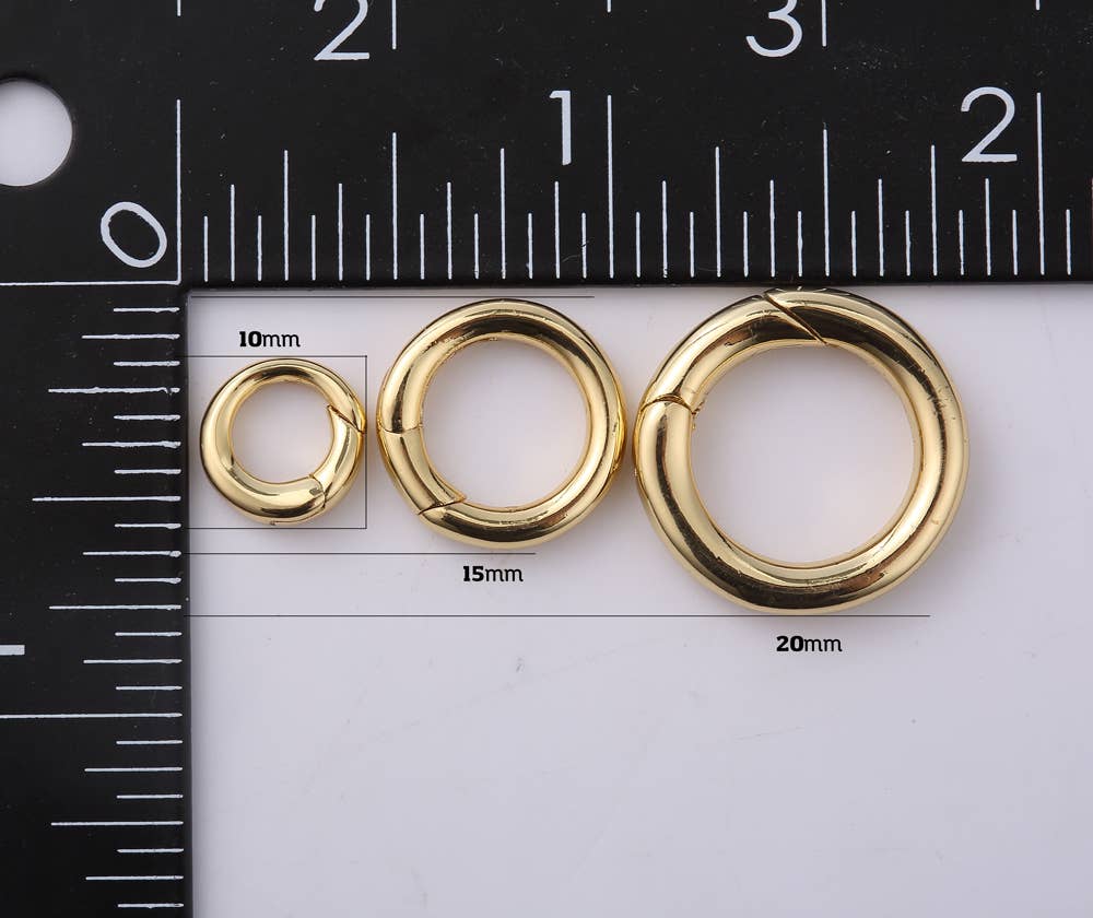 Beads Creation – wholesale Band/stacked ring – Gold Filled Spring Gate Ring, Pull Gate Ring, CL5572