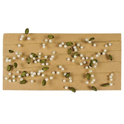 Guirlande avec perles et feuilles en laiton pour la vente par HomArt