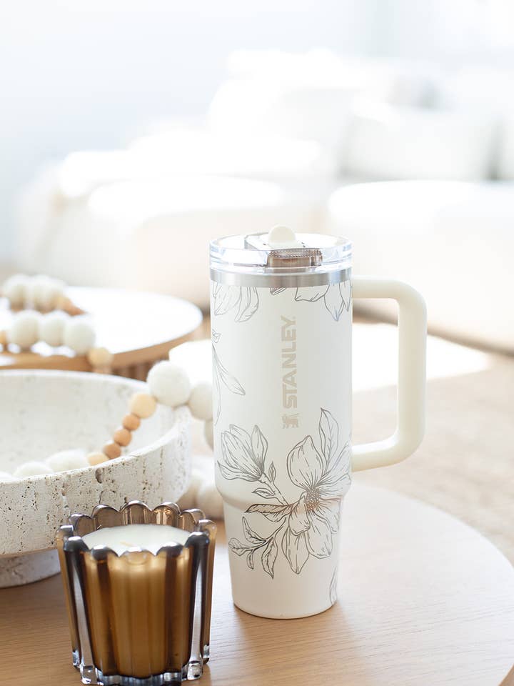 MAGNOLIA ENGRAVED STANLEY 30OZ STAINLESS STEEL TUMBLER for wholesale by KNOTS + NOOK