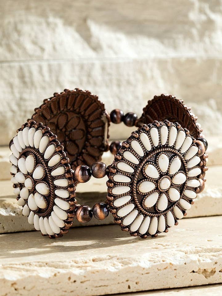 Howlite White Bead Stretch Bracelet for wholesale by The Steven Wick Company