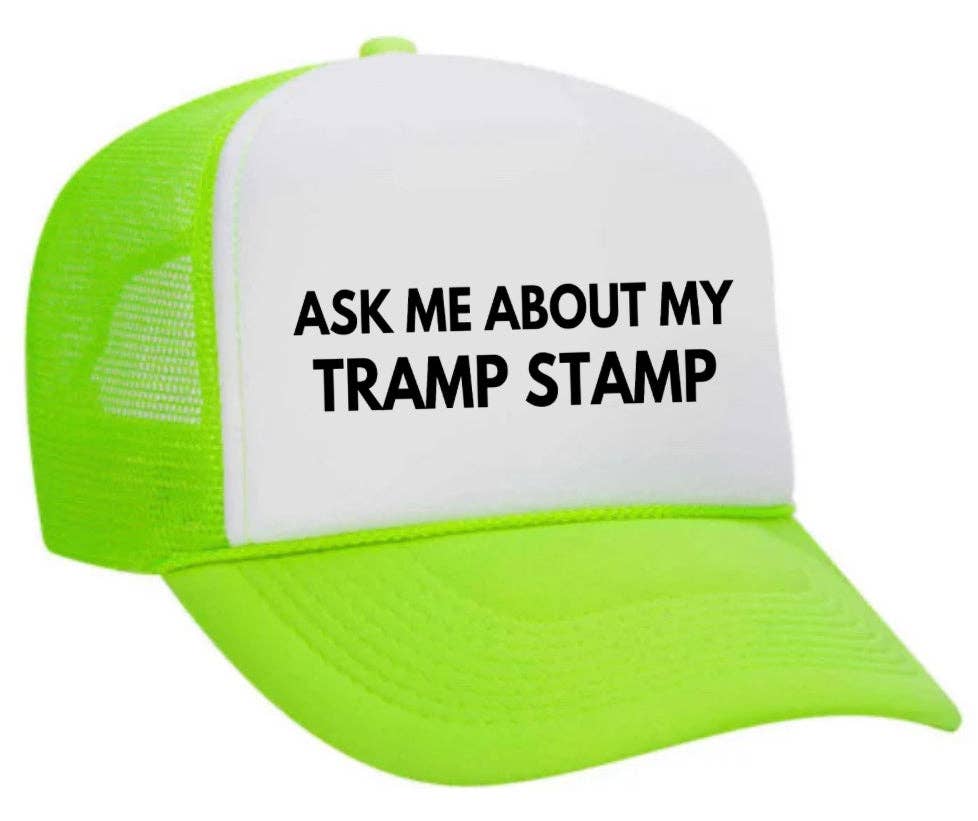 Inappropriate Trucker Hats – Engroshandel Trucker hat - Dame – Spørg mig om min Tramp Stamp Trucker Hat2