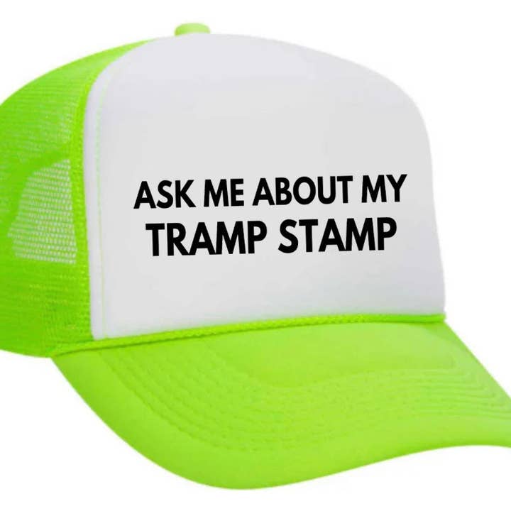 Inappropriate Trucker Hats – Engroshandel Trucker hat - Dame – Spørg mig om min Tramp Stamp Trucker Hat2