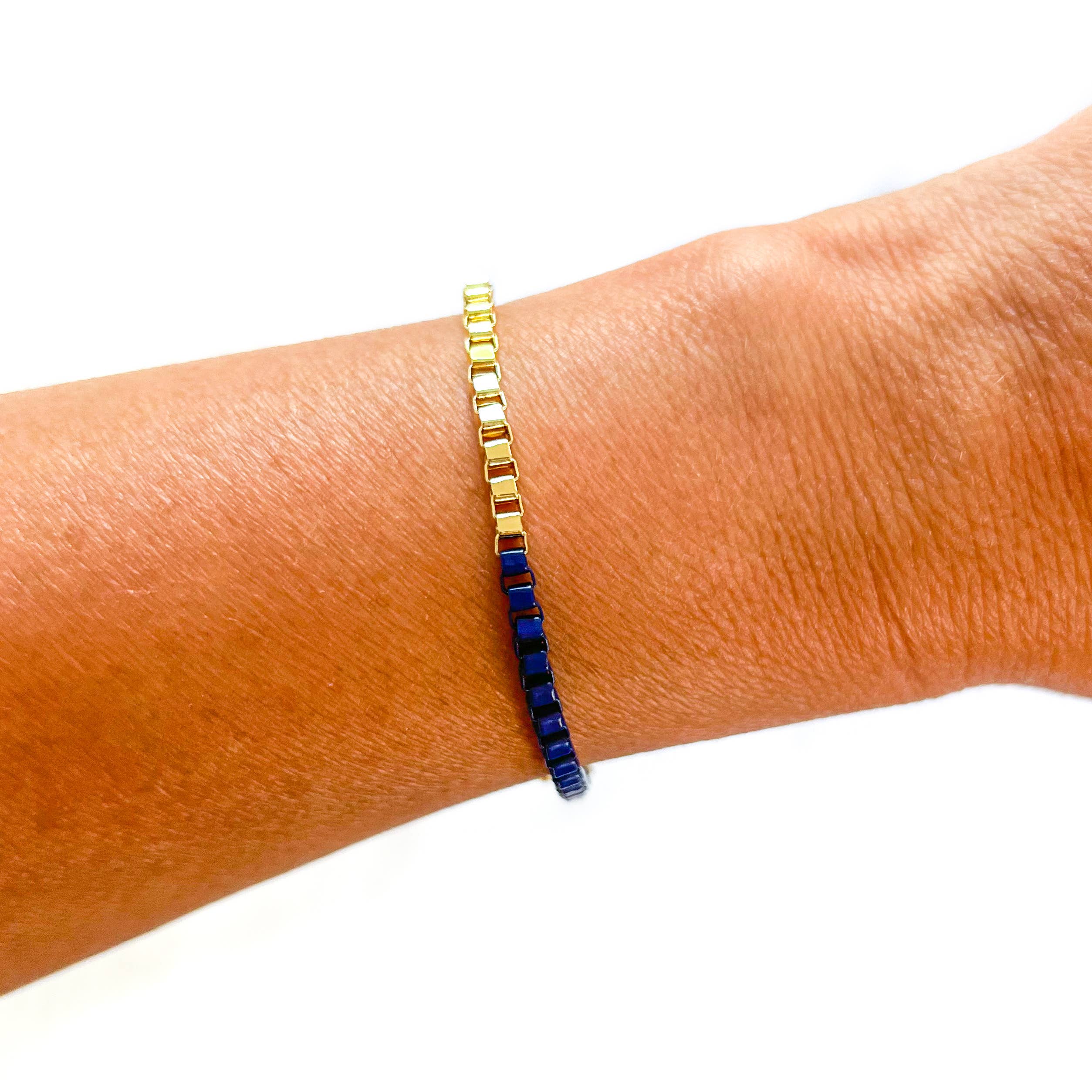 Savvy Bling - Wholesale Link & Chain Bracelet - Colored enamel Box chain link bracelet3