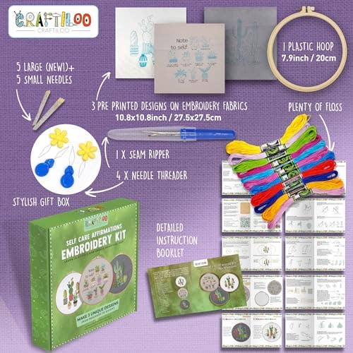 Craftiloo – wholesale Embroidery/cross-stitch supplies – CRAFTILOO Embroidery Kits for Adults Cactus6
