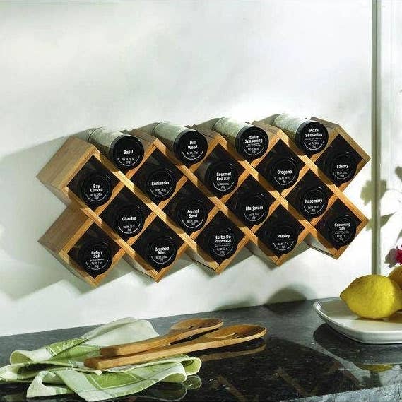KAM CRISS CROSS BAMBOO 18 JAR RACK for wholesale by Lifetime Brands