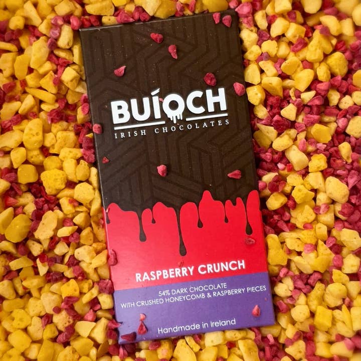 Buíoch Irish Chocolates - Wholesale Chocolate Bar - Raspberry Crunch Bar