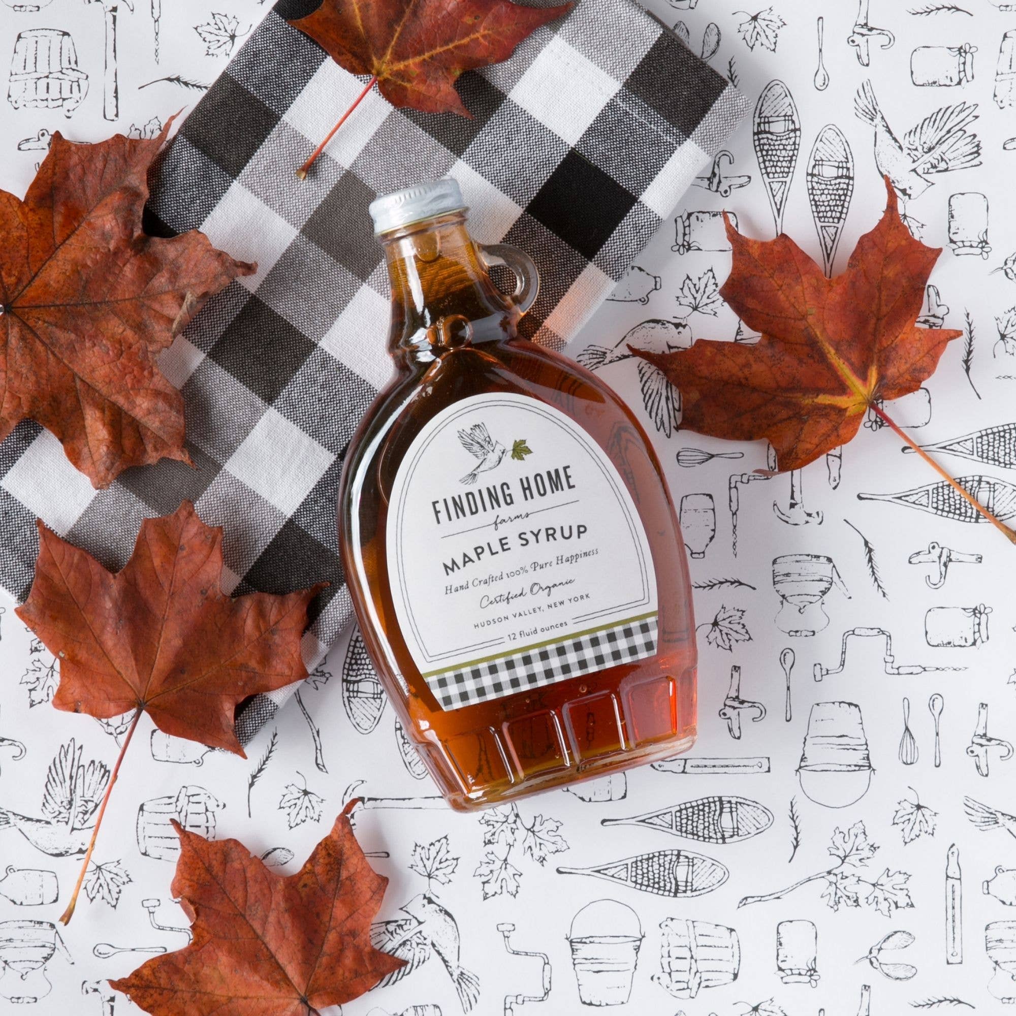 Finding Home Farms - Wholesale Maple Syrup - 100% Pure Organic Maple Syrup - 12 oz Decorative Glass17